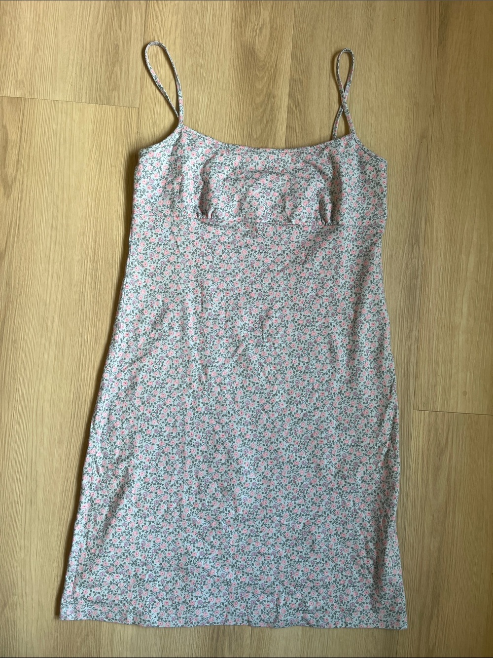Vintage 90’s Y2K Ralph Lauren Pink Floral Spaghetti Strap Slip Dress 100% Cotton